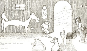 A Pushmi-Pullyu illustrated in Hugh Lofting’s 1920 children’s novel The Story of Doctor Dolittle. Source Wikimedia Commons.